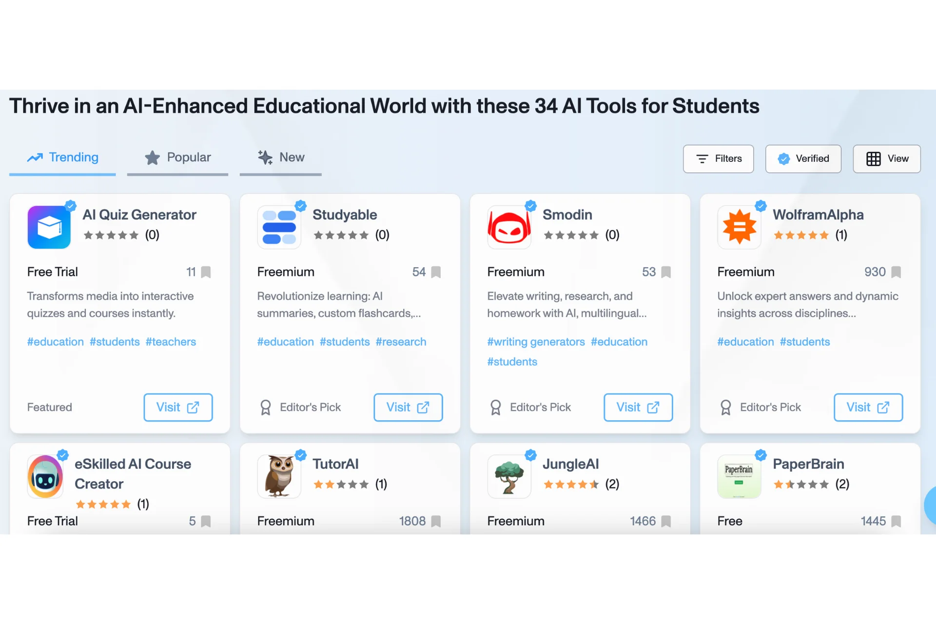 Mejores herramientas de IA para estudiar - Futurepedia